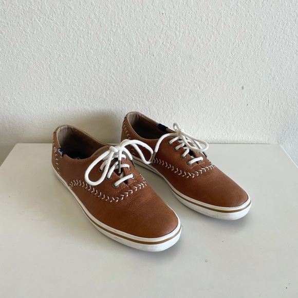 Keds tan baseball stitch vintage inspired sneakers